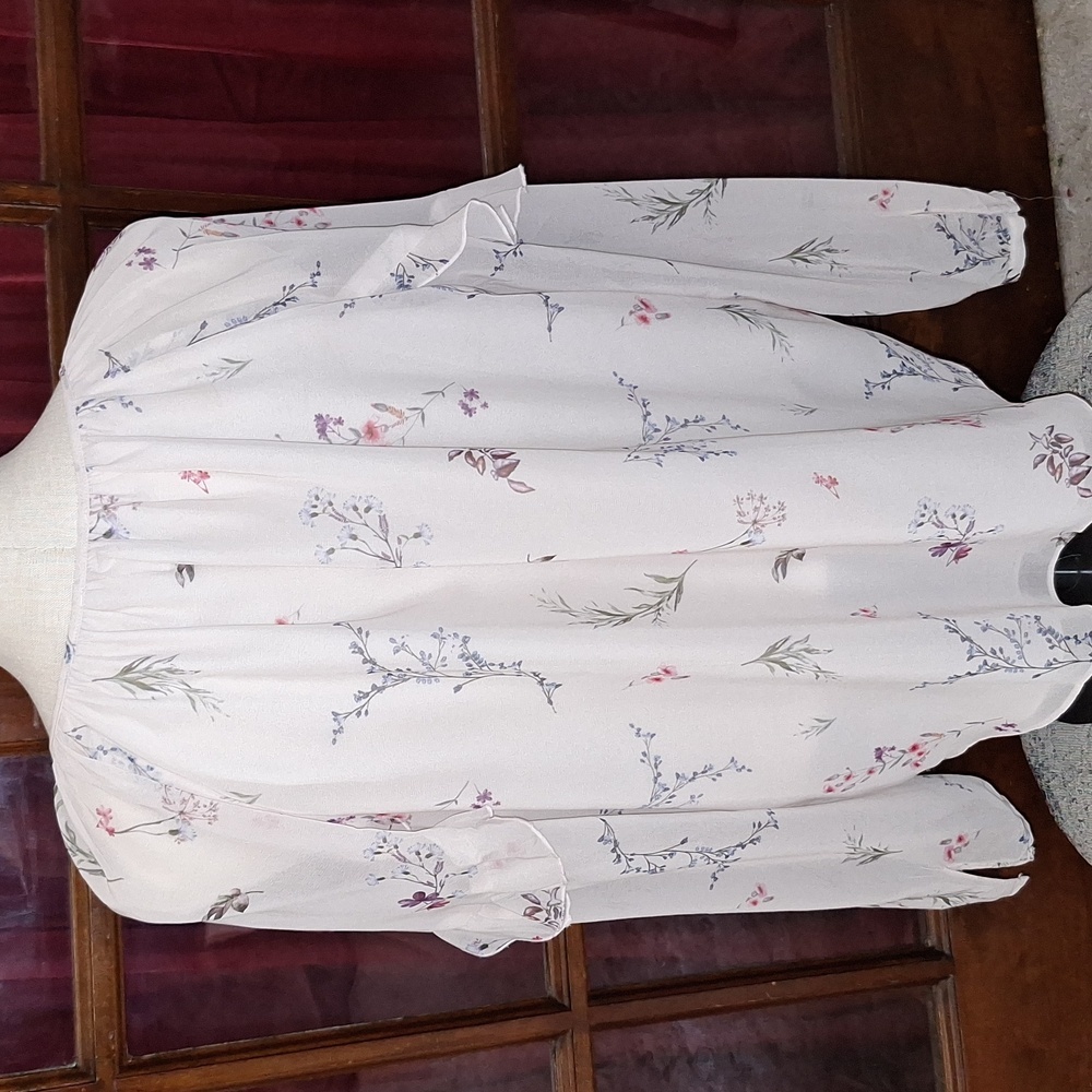St. Tropez West Chiffon Blouse Peasant Style - Picture 5 of 8
